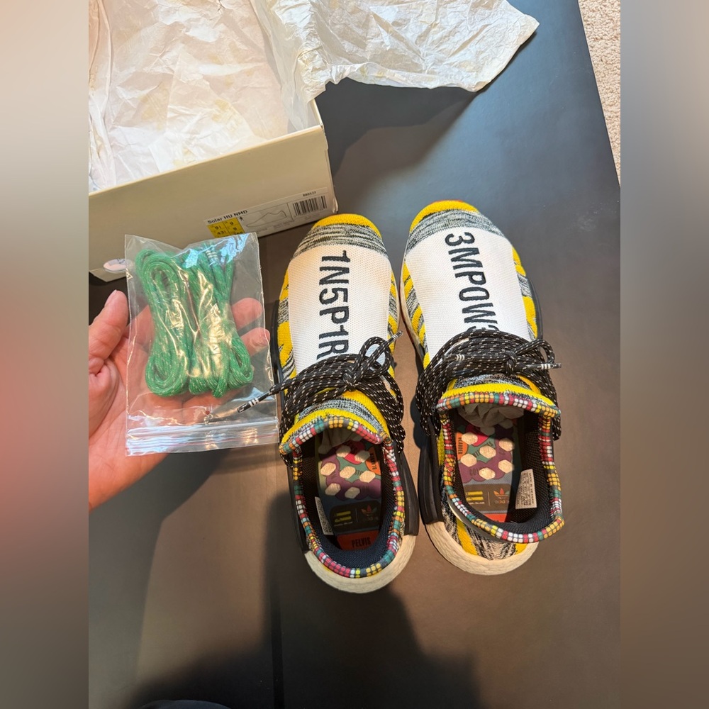 adidas NMD Human Race Trail x Pharrell Solar Pack 2018 -Size 9.5 - Picture 12 of 14